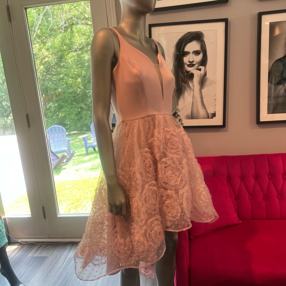Elegant Pink Floral Dress - Picture 2 of 5